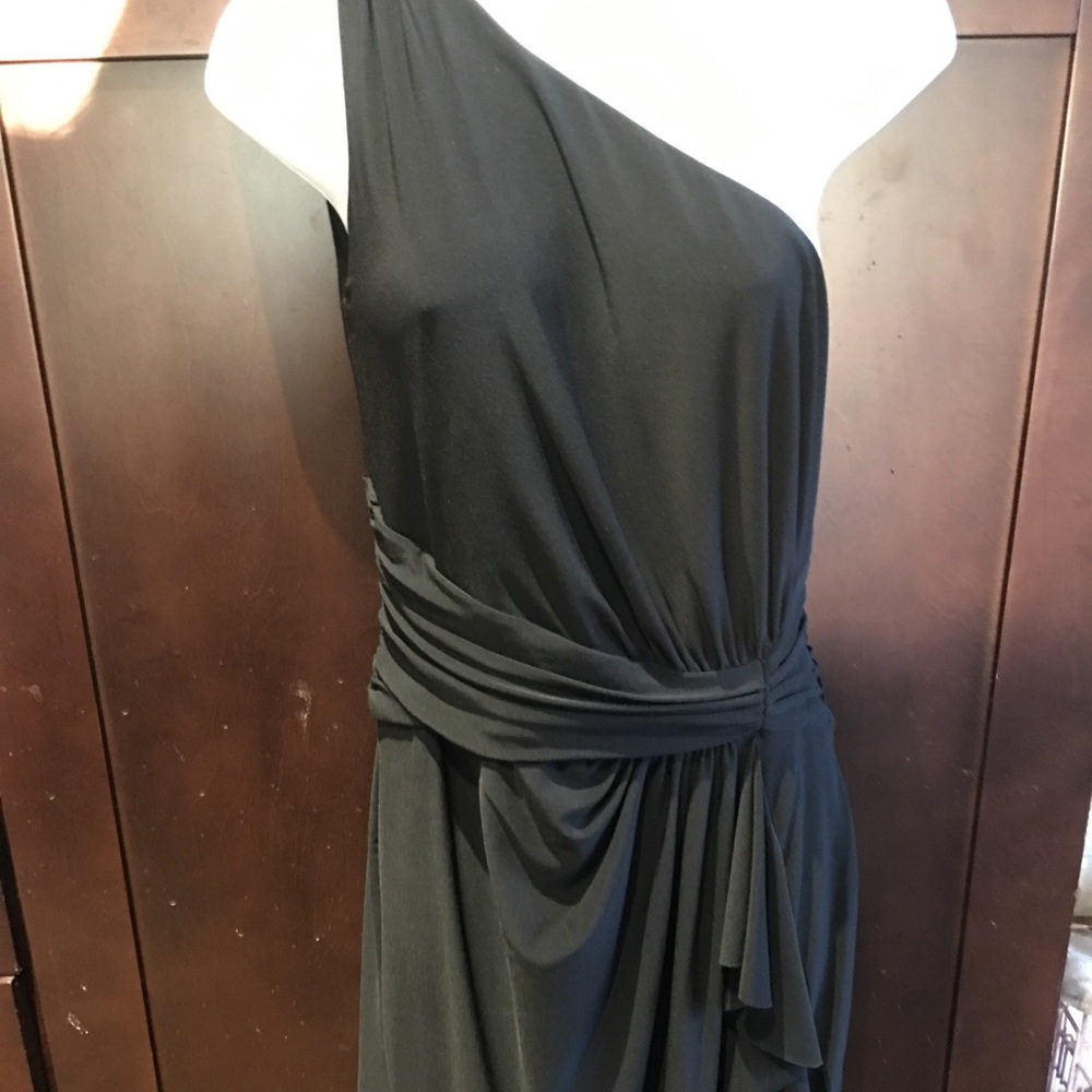 One shoulder black dress